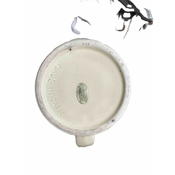 Vintage Cream & Brown Wheat Design  Ceramic Pitcher And Pot Made in Japan - Picture 2 of 3